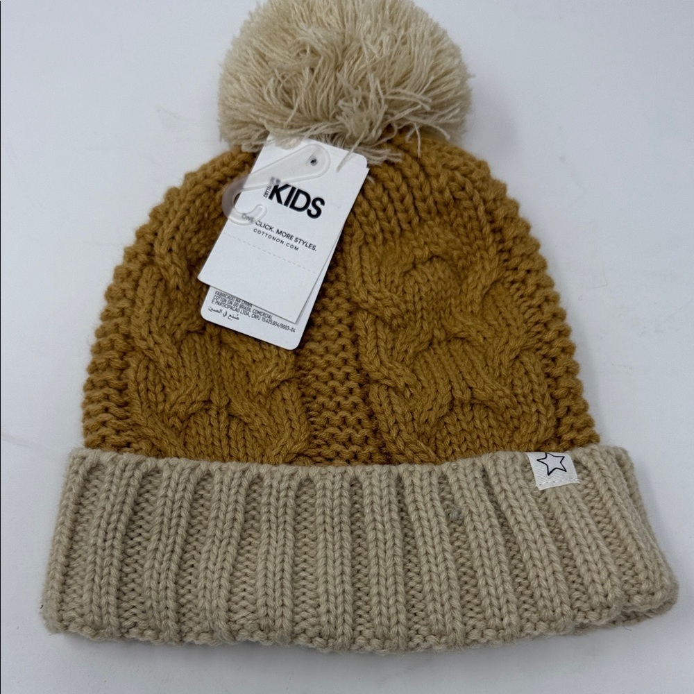 Cotton On - Mustard and Cream Knit Beanie
